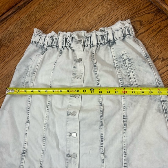Wash Lab | Sally Button Front Skirt Grey Wash Midi Denim Size 31 - Picture 10 of 11